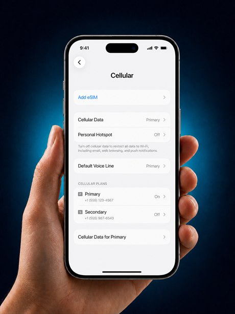 Open eSIM setup on iPhone